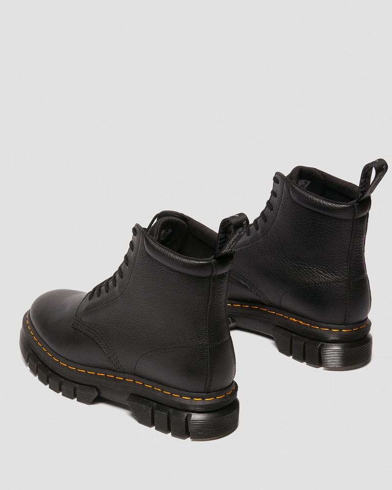 Black Women's Dr Martens Rikard Lunar Leather Platform Boots | CA 251CTV